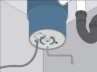 Look on the bottom of the disposal for a hexagonal-shaped hole. Insert the hex wrench into the hole.