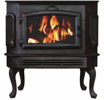 Once loaded with firewood, this insert or freestanding stove can easily hold a fire for an extended burn time. The smoke consuming combustor thrives on low to medium fires.