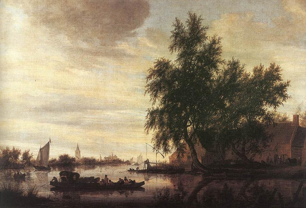 Salomon van Ruysdael, The Ferry, 1647, oil on canvas, 91 x 130,5 cm, collection Royal Museums of Fine Arts of Belgium, Brussels Royal Museums of Fine Arts of Belgium, Brussels / Photo d'art