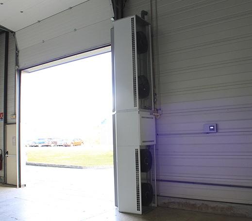 MRX Condensing gas air curtain Comfort and cost-effective Premium solution nearby doors for industrial buildings: Vertical