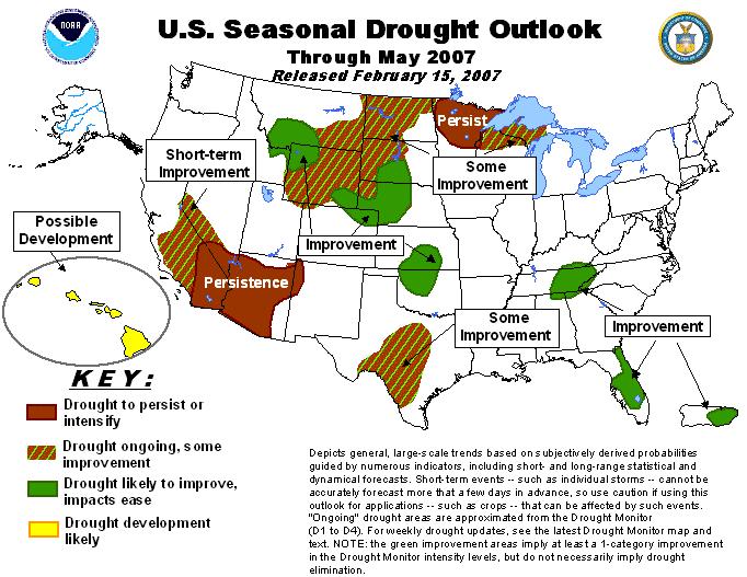 Lodging TBD 7) ADDITIONAL COMMENTS The latest NOAA drought outlook indicates that Arkansas is not currently experiencing nor is it expected to experience drought conditions through May 2007.