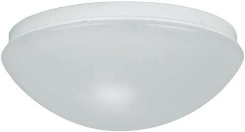INDOOR LIGHTING Available in LED & Incandescent White Powder Coated Aluminum Ceiling Mount Only UL Listed for Damp Locations Standard Pack QTY: 8 11" DOME 3 7/8 10 7/8 11/16 FD331 EXAMPLE #