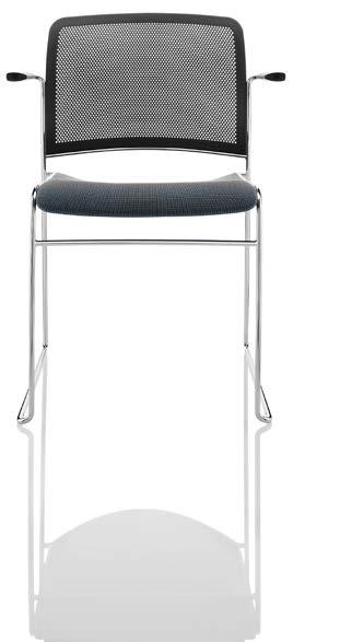 slimline appearance and ability to stack 45 chairs high on a