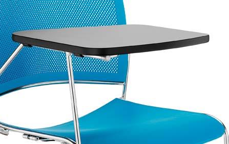 features finishes standard colours available on the plastic chair writing tablet A detachable black laminate writing