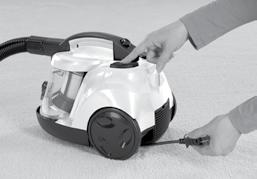 Once assembled, you can store your vacuum by inserting the storage clip (located on the back of the floor nozzle) into the storage