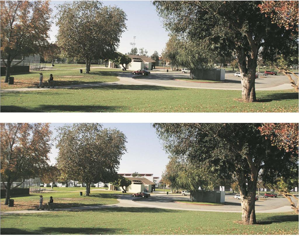 LAMC Collaborative Studies Building Existing Ball Fields Existing view (south toward El Cariso Park ball fields). Proposed Health, P.E., and Fitness Center Proposed Parking Structure B Proposed Education Building Proposed view (south with proposed LAMC campus expansion).