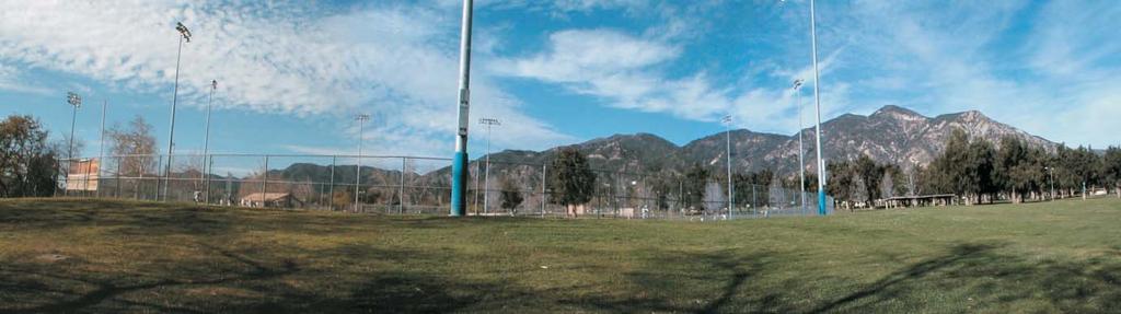 PA3B San Gabriel Mountains Picnic/Pavilion Photograph 6: View from El Cariso Park looking north at baseball field