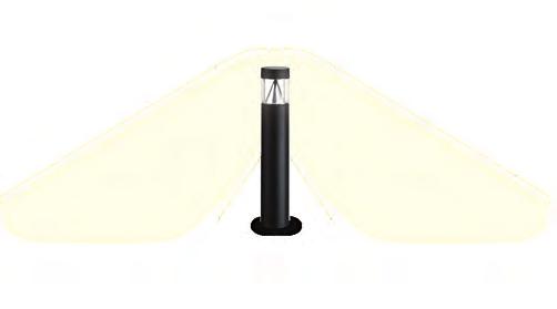 distribution NiteLED round top and flat top bollards diffuse light wide