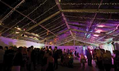 Linear fairy light canopy - Fairy light strings are attached to the ceiling