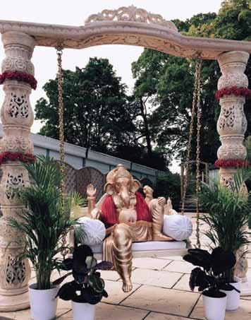 All of our traditional Mandaps come with the below accessories complimenting the design of your choosing: *** Exclusively for Ladywood Weddings - we will add a matching Ganesh swing foyer feature