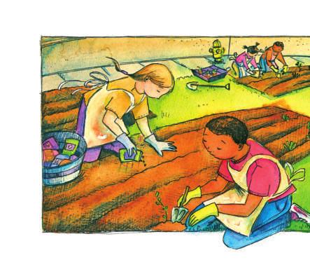 We worked in our garden almost every day of that summer vacation. We spread healthy soil across the lot to coat the ground. Then we carefully planted our flower seeds.