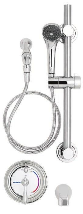 thermostatic pressure balance valve Features VS-1001-ADA-PC shower system With 24-inch ADA grab bar and 69-inch hose SM-3090-ADA SM-3080-ADA Shower