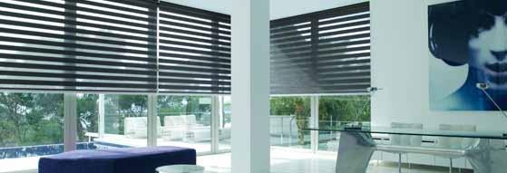 Duo Fabric Roller Blinds Natural daylight and night time privacy.