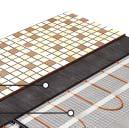 The heating cable circuit or mats are placed directly beneath tiles in a thin layer of permanently fl exible cement so the tiled surface heats up