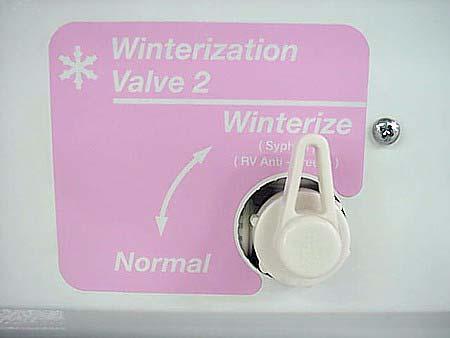 SECTION 7 PLUMBING.. See Water System Drain Valve chart at the end of this section for location on your coach 4. Place handle of Winterization Valve 2 in the Winterize position.