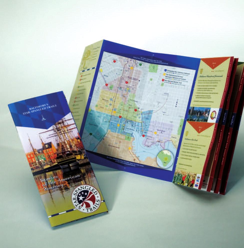 Visitor Guide and Orientation Map City of Baltimore Design & Layout Copywriting Design and layout for visitor guide and