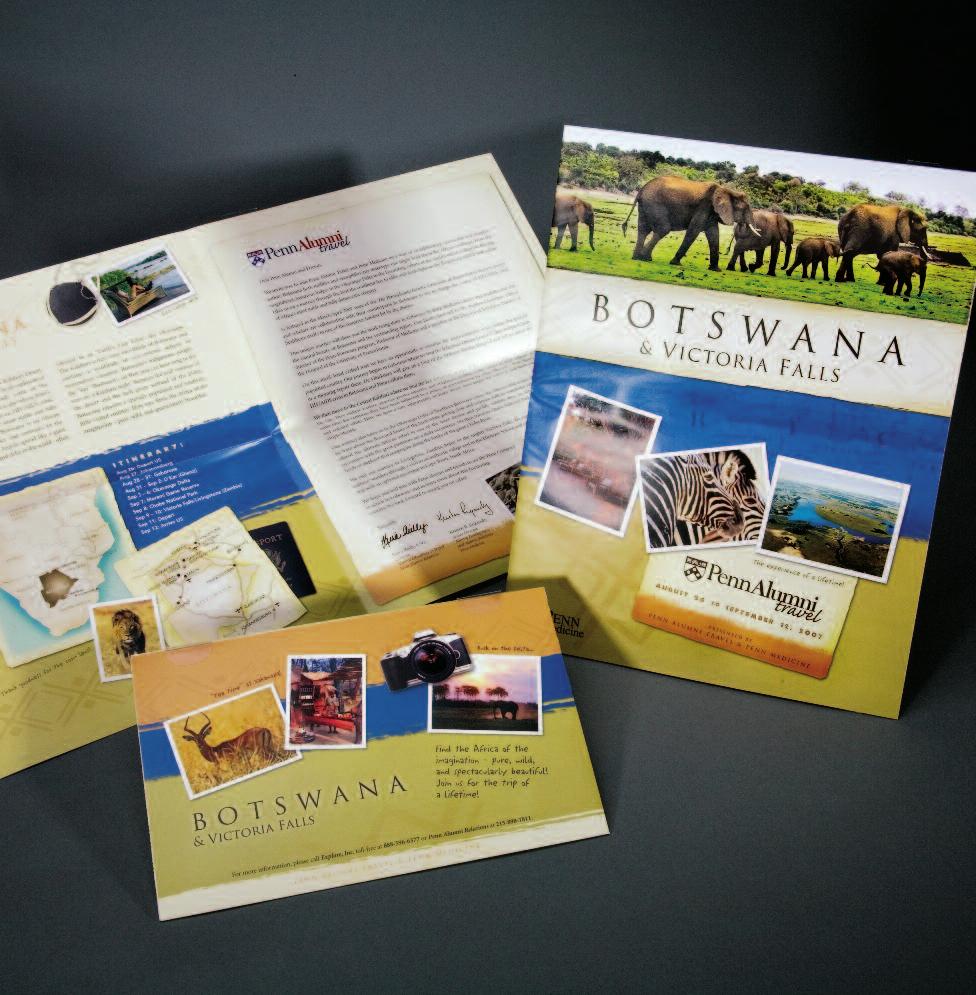 Alumni Travel Brochure University of Pennsylvania Graphic Design This direct mail brochure