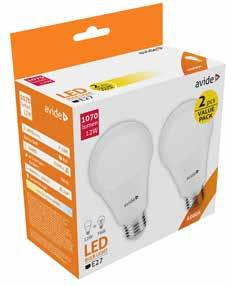 LED GLOBE A60 twin pack Warm and neutral white color temperature globes are available with E27 socket, 12W wattage in economic twin packs.