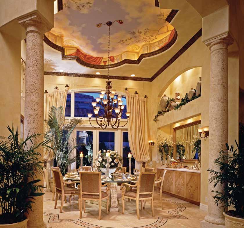 Sugar land Homes This elegant dining room is flanked by pillars and overlooks the homeowner s stunning