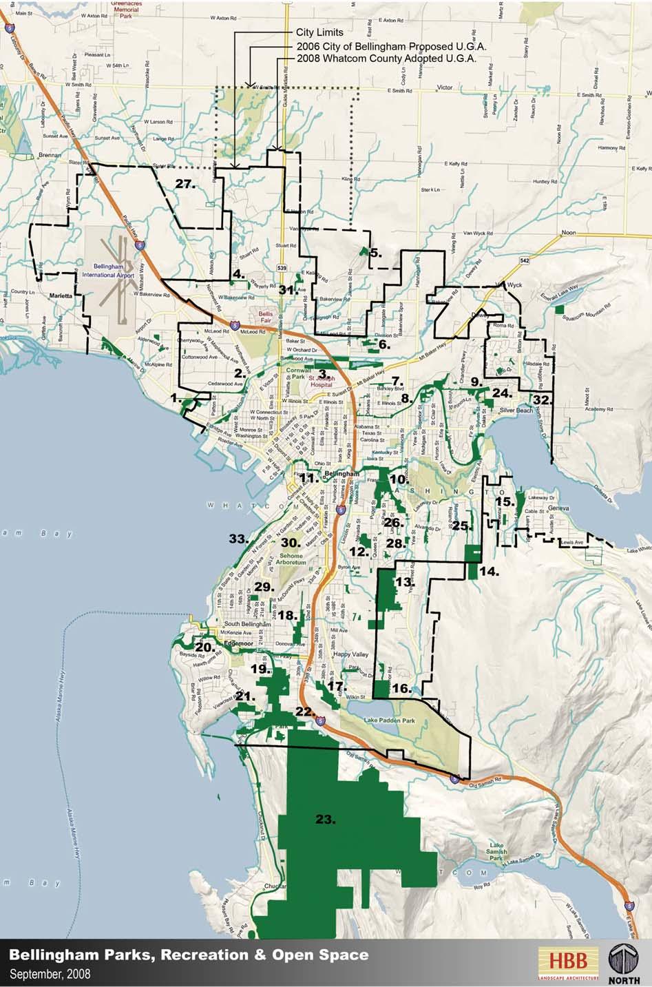 Existing Facilities Plan Open Space Open Space 1. Little Squalicum Park 2. Bay to Baker Greenway 3. Squalicum Creek Greenway 4. Bakerview Open Space 5. King Mountain 6. Orchard Estates Wetlands 7.