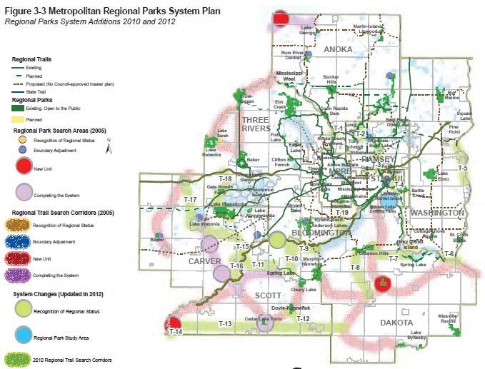 BACKGROUND The 2030 Regional Parks Policy Plan acknowledges the proposed regional trail in Dakota County as the new Dakota North-South regional trail search corridor, and describes its connection to
