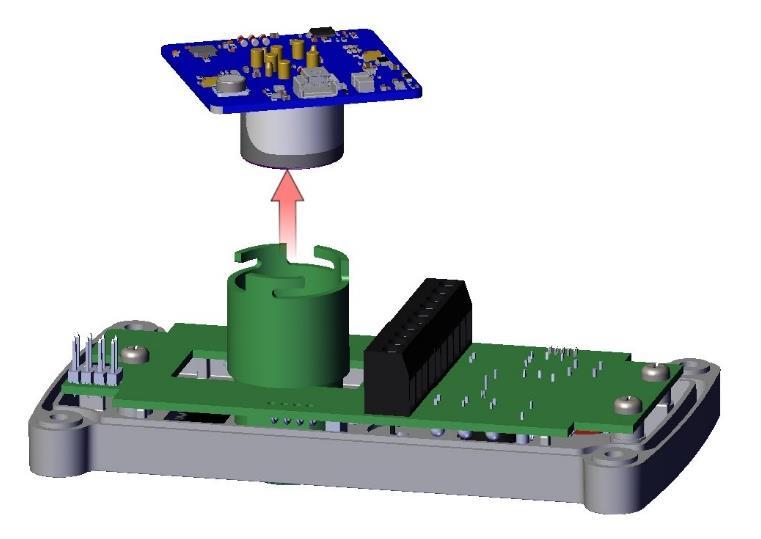 Pull the cell interface PCB & electrochemical cell away from the cell housing.