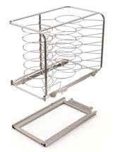 HEIGHT-ADJUSTABLE TROLLEY FOR REMOVABLE OVEN RACKS WITH DRIP TRAY - MINIMUM HEIGHT 911 MM - MAXIMUM HEIGHT 1211 MM COMPULSORY FRAME FOR REMOVABLE OVEN RACK AND PLATE RACKS REMOVABLE PLATE