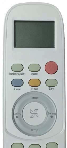 Remote Controller Note: der cooling or heating mode (not for auto or fan mode). 7 4 9 5 7 8 Power Button Press the ON/OFF the unit.