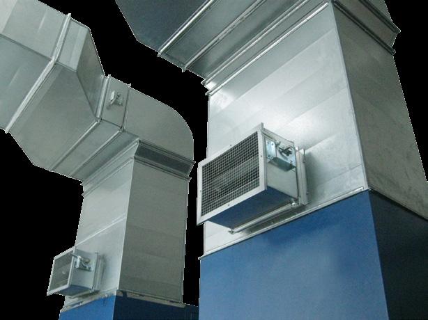 The suitable ventilation ducts together with the damper system make it