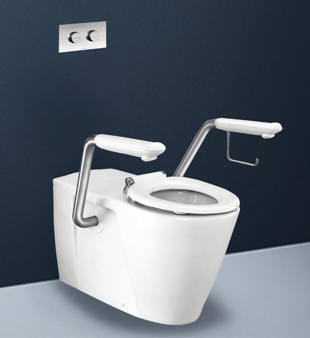 SANITARYWARE & baths june 2013 Caroma Armrests The Caroma Care 800 Wall Faced Close Coupled, Care 800 Invisi II, Opal II Easy Height and Caravelle Easy Height toilet suites