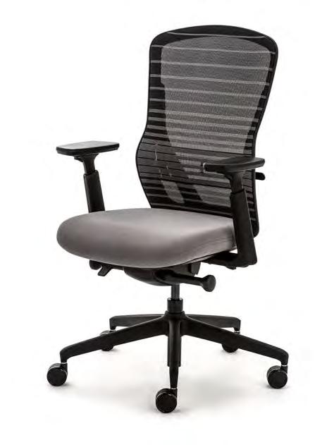 Ousby Ousby offers exceptional comfort with a contoured mesh back and an adjustable integrated lumbar as standard.
