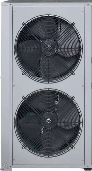 SYSTEM-OPTIMIZED CONDENSER // Mini channel condenser with high heat transfer rate and low refrigerant charge SPEED-CONTROLLED FANS // Low power consuming fan motor with variable speed controller