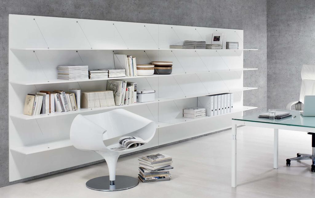 pan shelving system pan shelving system, Q3 series work desk system 31 In the office of the future, work, communication and personal feel-good areas coalesce.