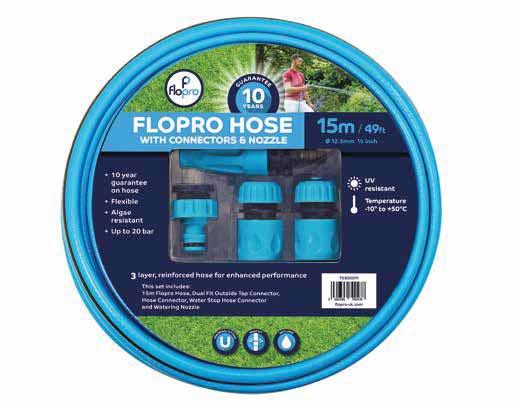 Flopro Hosepipes 70300001 FLOPRO HOSE 15M 3 layer, reinforced hosepipe, for enhanced performance Flexible V resistant Algae resistant