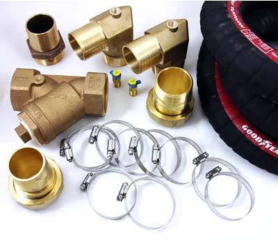pump connection) Qty 10: Stainless steel hose clamps Compatible with SuperBrute XL, VersaFlo, and Wilo commercial flow centers.