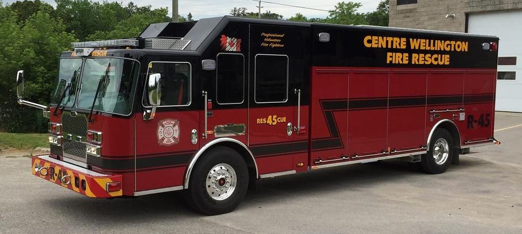 Delivered earlier this year, Center Wellington, ON Rescue 45, a 2017 KME custom