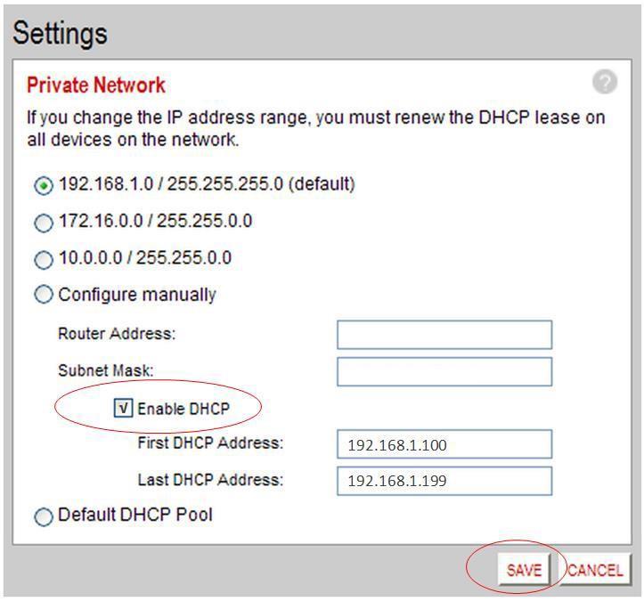 Appendix B DHCP (Dynamic Host Configuration Protocol) setting of router Fig.1 DHCP Setting of Router (Example of Router: 2wire 2701HG-B) (1) Open a browser and enter your IP address, such as 192.168.