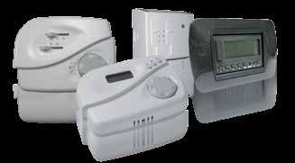Each thermostat can drive valves and motor fan. Room temperature set point, fan speed, heat/cool mode, and many other functions are available depending on the selected model.