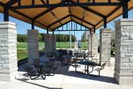 Two shelters have been included to give teams a meeting space before and after games as well as providing spectators a shaded place to enjoy NIU events.