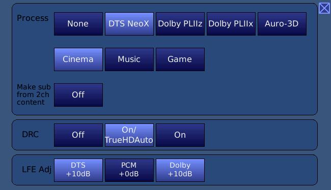 Using RS20i with uro-3d Option 6 of 28 DEPRTMENT DTS Neo X DTS Neo:X is available for all speaker configurations except 2.0 and 2.1. Figure 4 shows the audio processing options with DTS NeoX selected.