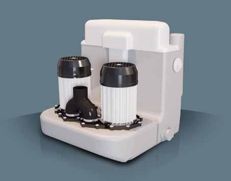 SANICOM is a dual-motor gray water pump that can be used to pump away waste water from bathrooms (except toilets), kitchens and utility rooms.