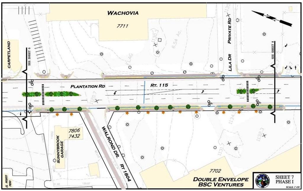 Plantation Road Project: Goals Provide pedestrian accommodations Provide bicycle accommodations Consider mass transit opportunities Connect existing and planned recreational