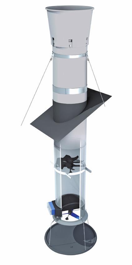 TU600 - TU800 CHIMNEY FAN Bell mouth inlet and cone outlet ensure very high energy efficiency Designed to withstand climatic extremes and solar radiation All components made of highly corrosion