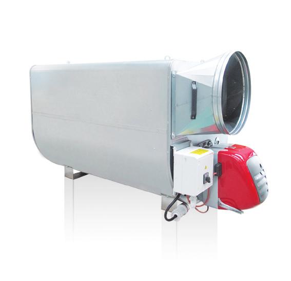 GAS LOW PRESSURE (millibar) / Indirect fired GPmp100 - GPmp130 - GPmp160 AIR HEATER Indirect fired - closed combustion chamber Well proven robust and reliable design technology Riello oil burner