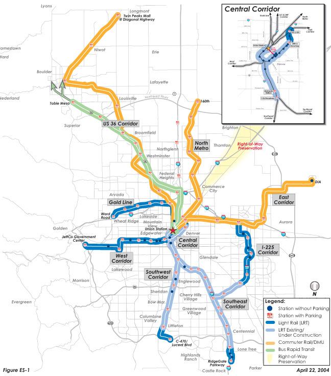 FasTracks 119 miles of new light rail and commuter rail 18 miles of bus rapid transit