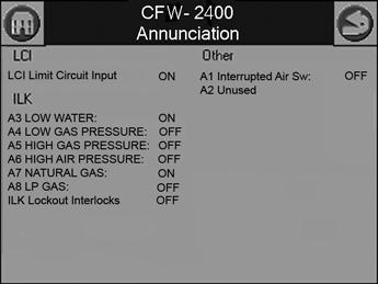 Chapter 4 CFW Commissioning Note: Close the downstream manual gas shut-off valve before checking pressure switches and CAPS.