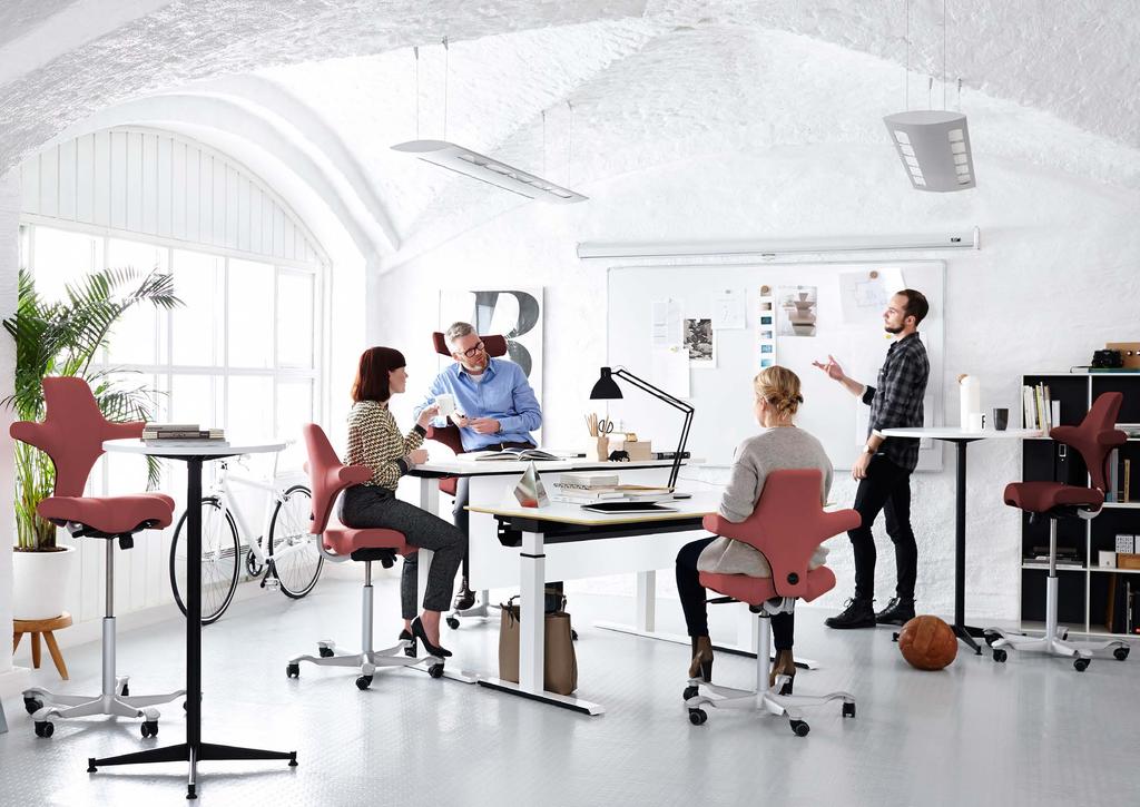 8 9 Sit at various heights No other task chair is so well adapted to sitting at different heights.