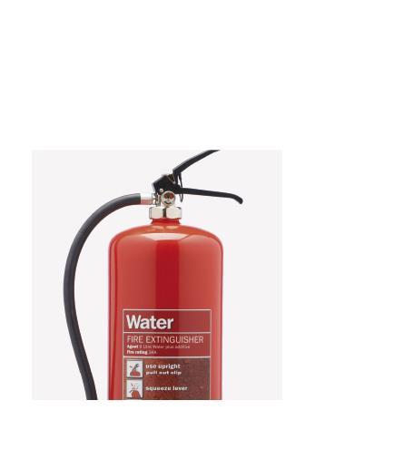 Water extinguishers red label for fires involving carbon-based solid materials (Class A) remove heat from the fire