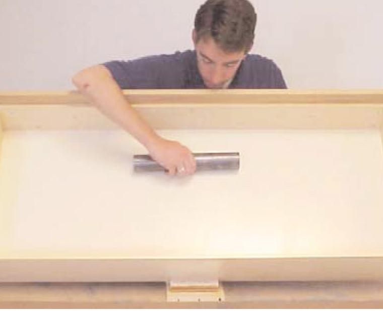 2 Test Procedure A drawer was opened to 13" of travel and then a 10 pound sand bag was dropped, from a height of 24", into the bottom of the drawer, at the centerline of the width of the drawer and