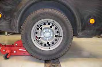 The lubrication interval depends on the general use of the trailer; regular checks of the smoothness are necessary for this purpose. 11.1.3 Replacing wheel Activate the emergency brake.
